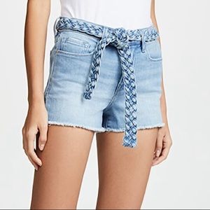 FRAME Le Cutoff Braided Belt Denim Shorts Size 26